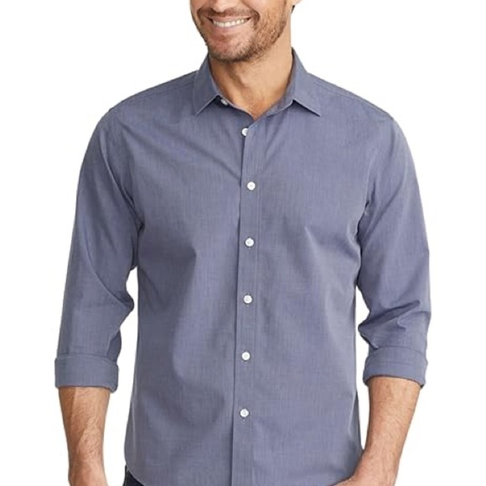 UNTUCKit Men's Button-Down Shirt in Heather Blue
